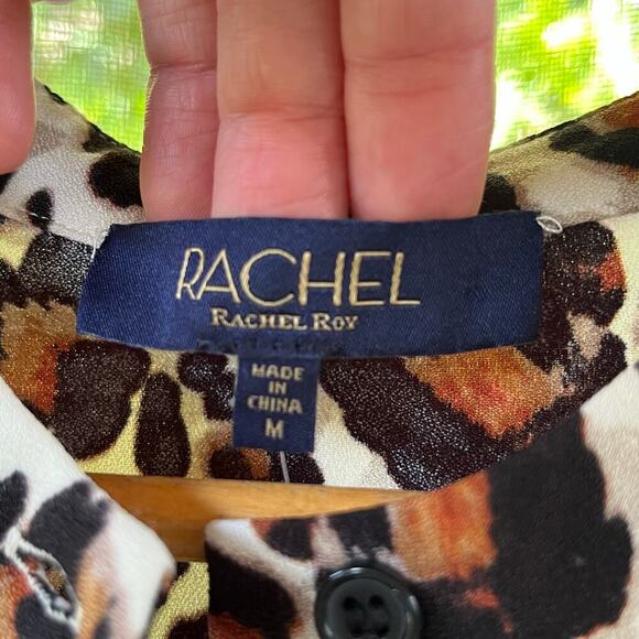 Rachel Roy Women's Cropped Animal Print Lightweight Jacket Size M. NEW - Picture 6 of 8